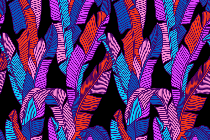 ランチョン マット 柄 カラフルリーフモチーフ - TENSTICKERS