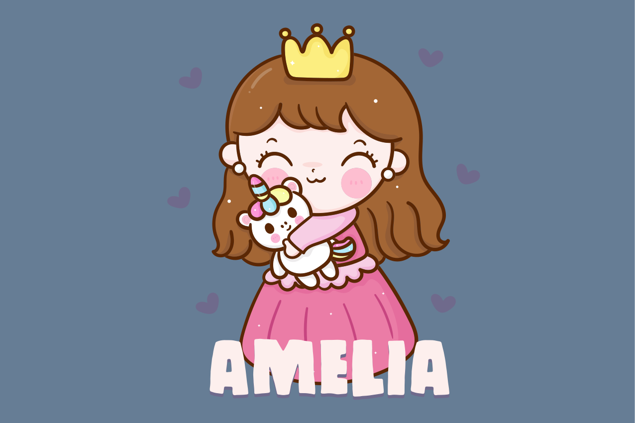 ランチョンマット 子供 ユニコーンとかわいいお姫様 - TENSTICKERS