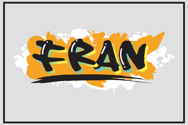 アーバンスタイルのカラフルな落書きランチョンマット - TENSTICKERS