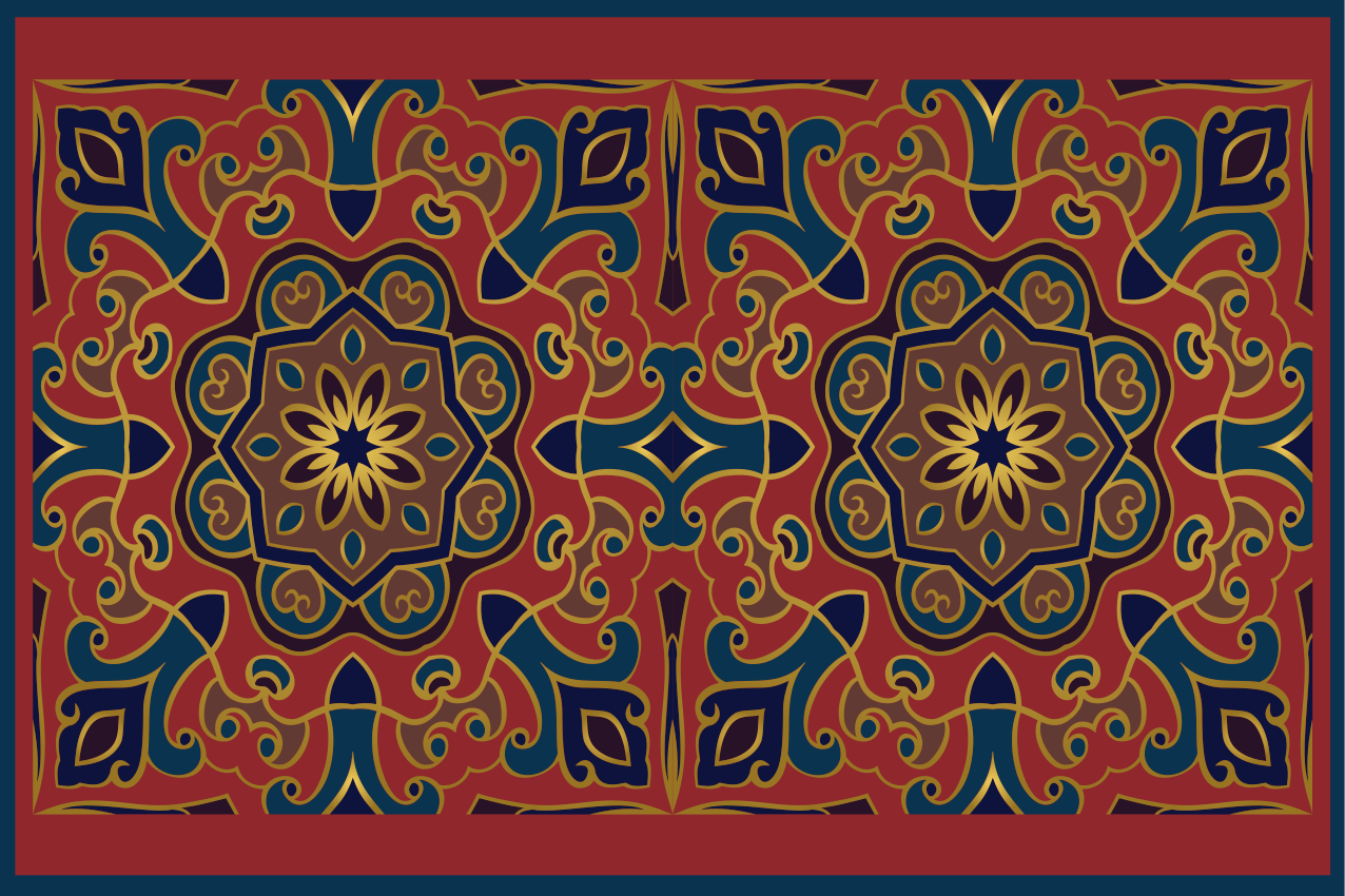 オリジナル ランチョンマット 複雑な花のアレンジメント - TENSTICKERS