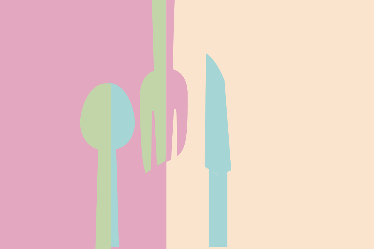 オリジナル ランチョンマット スタイライズド カトラリー エレメンツ - TENSTICKERS