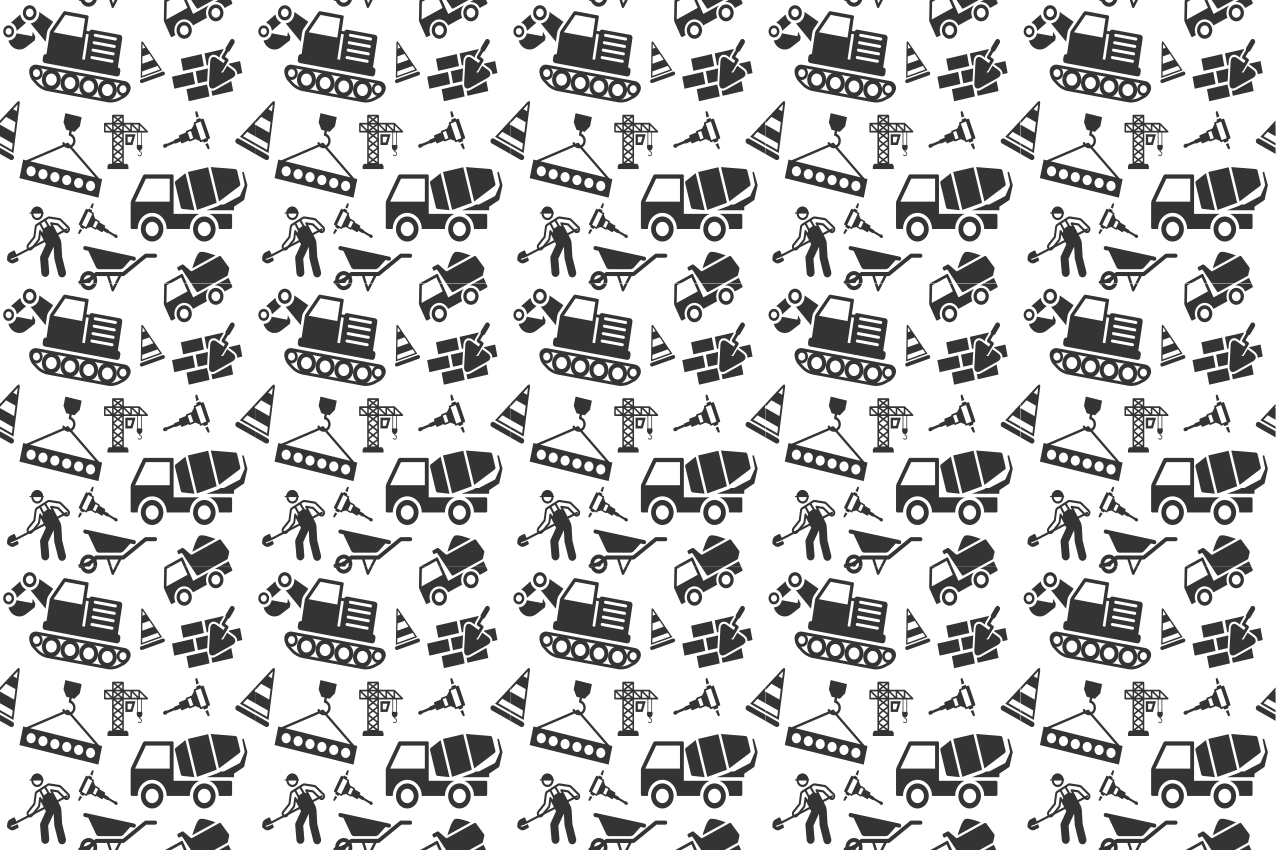 ランチョンマット 子供 建設テーマの模様 - TENSTICKERS