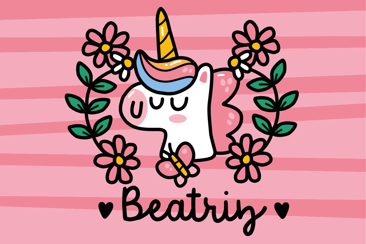 ランチョンマット 子供 花とユニコーンの楽しいデザイン - TENSTICKERS