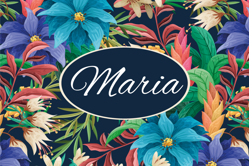 ランチョン マット 名前付き フローラルパーソナライズドプラッター - TENSTICKERS