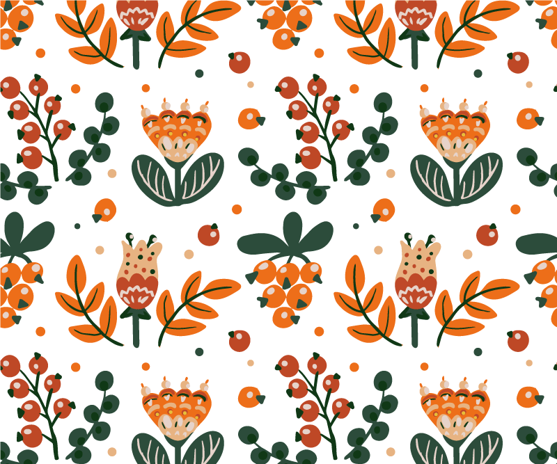 オリジナル ランチョンマット 植物の葉のアレンジメント - TENSTICKERS