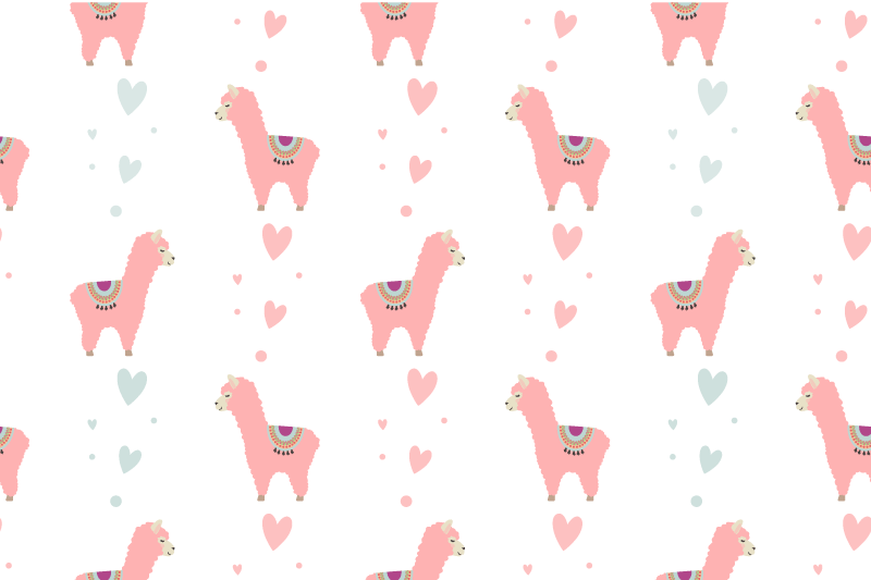 ランチョンマット 子供 かわいいラマ柄 - TENSTICKERS