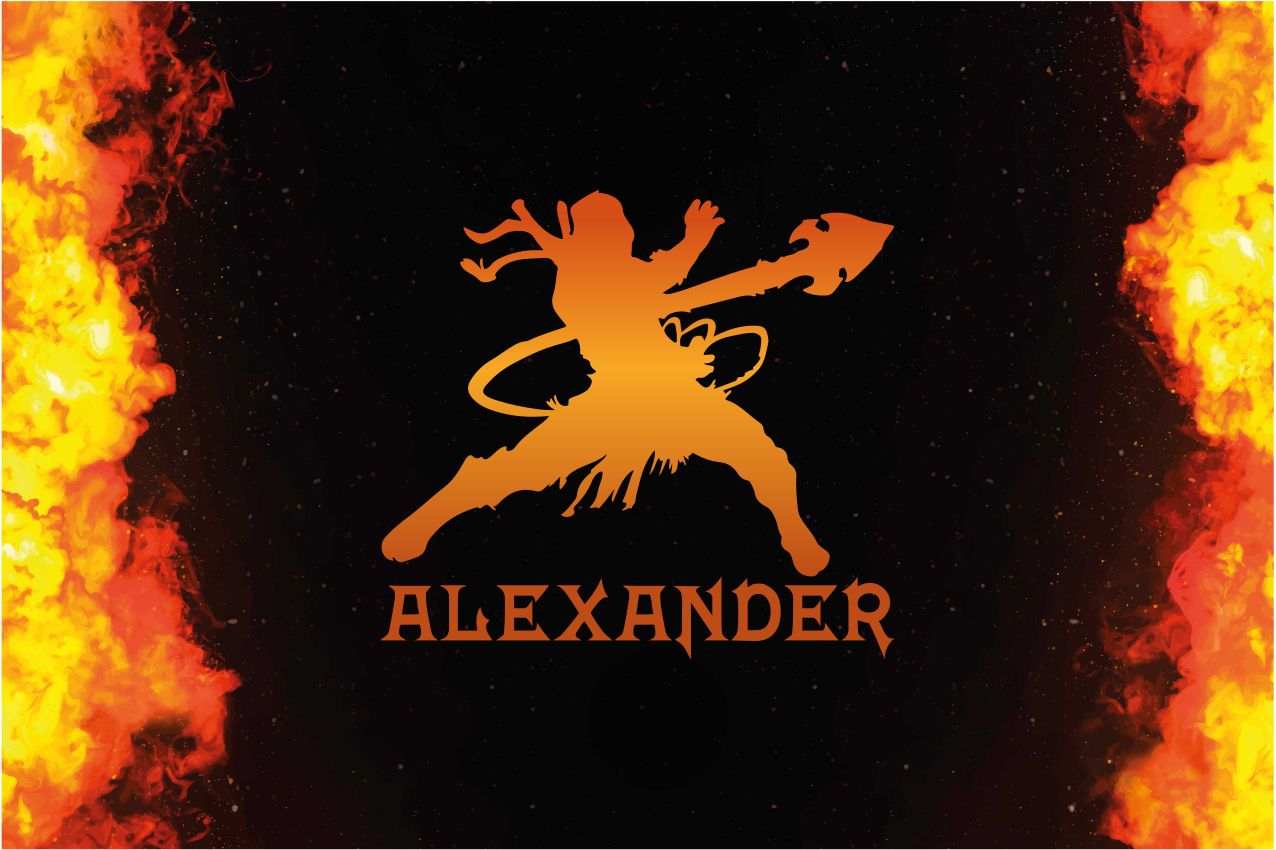 オリジナル ランチョンマット 勇敢な戦士のシルエット - TENSTICKERS