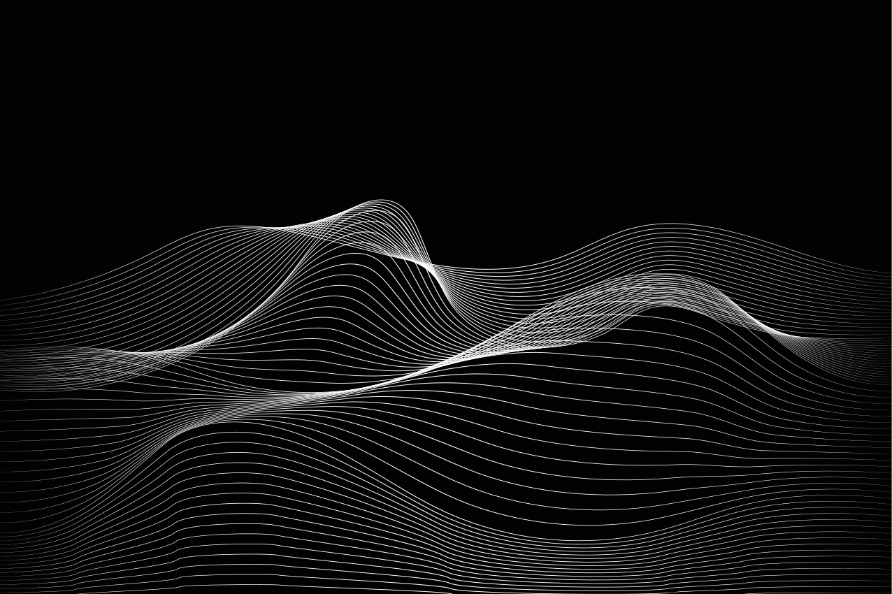 3d抽象的な黒い波の現代のプレースマット - TENSTICKERS