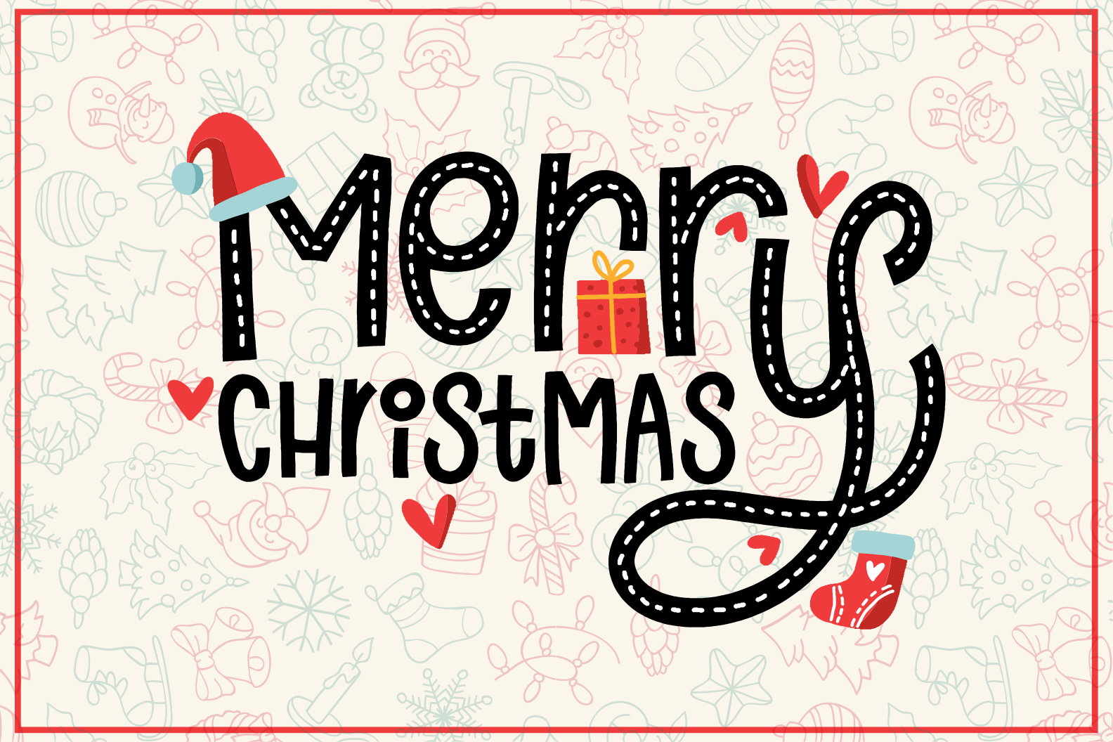 クリスマス ランチョン マット メリークリスマスメッセージ - TENSTICKERS