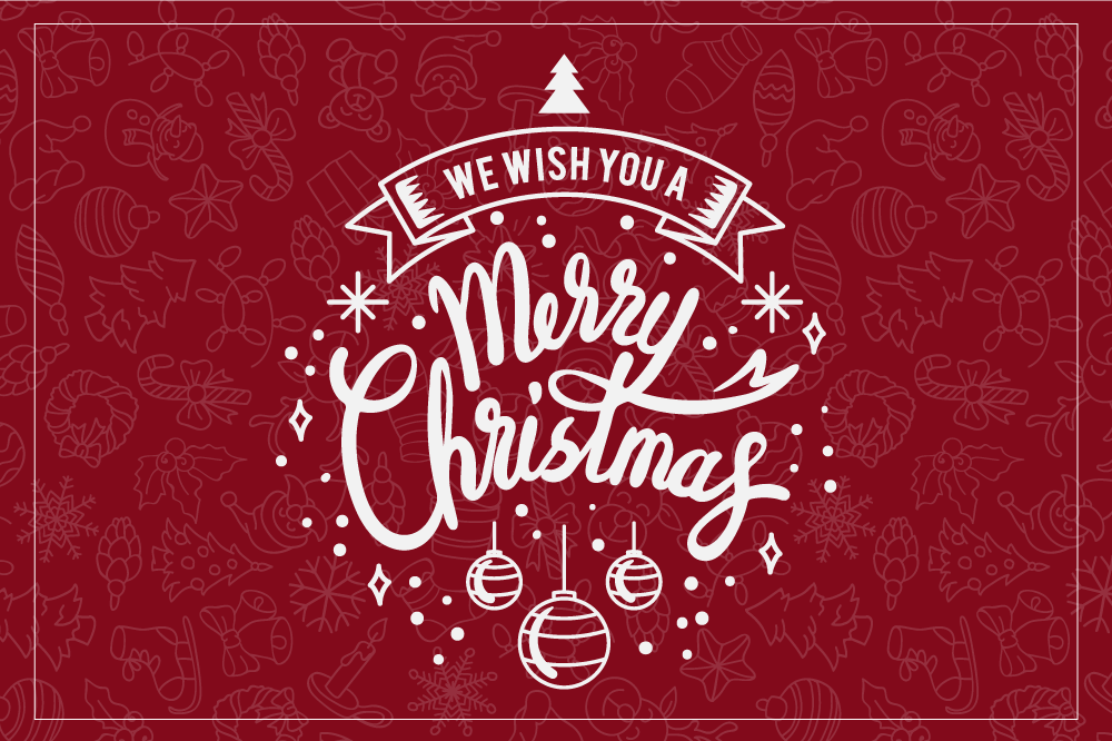 クリスマス ランチョン マット 赤いホリデーグリーティング - TENSTICKERS