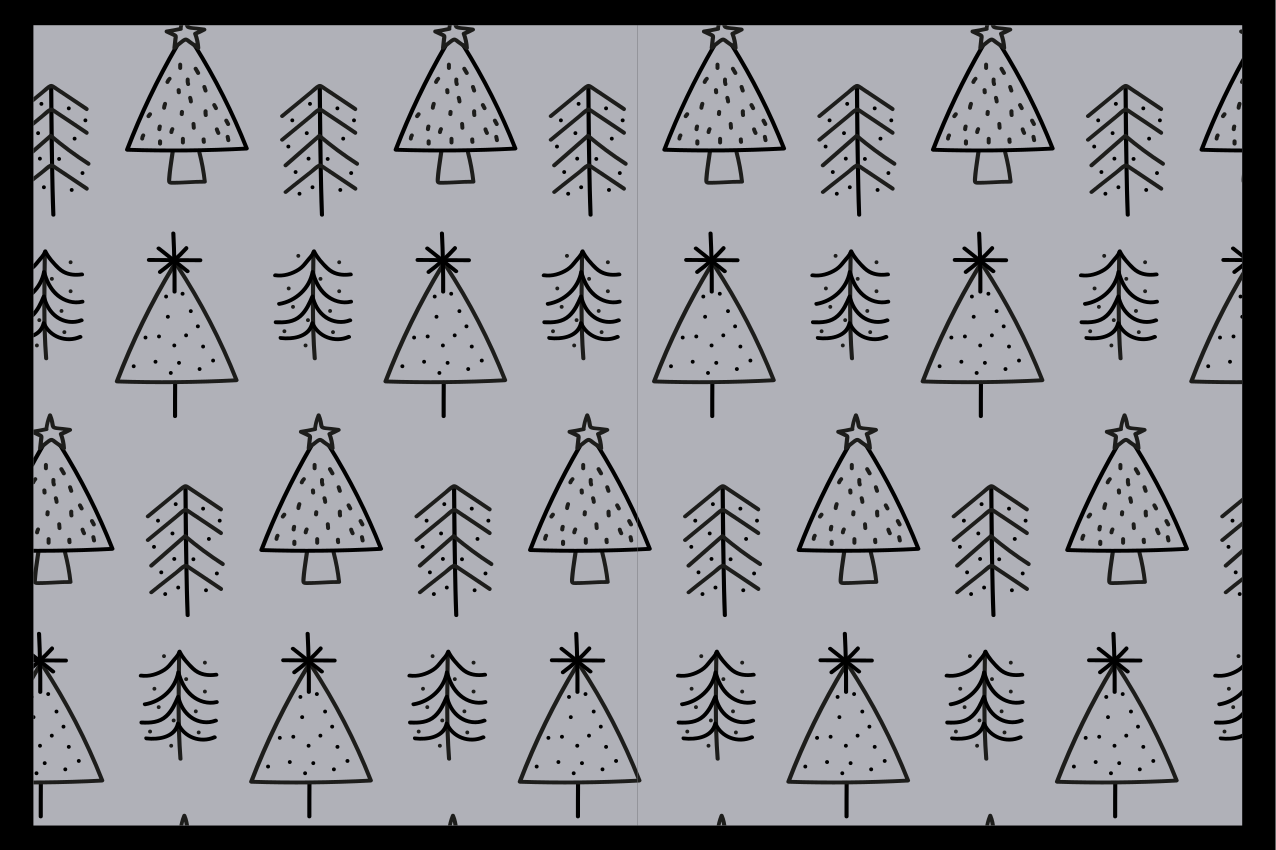 クリスマス ランチョン マット スタイライズドクリスマスツリー - TENSTICKERS