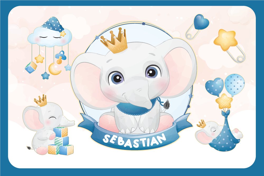 ランチョンマット 子供 可愛い象のイラスト - TENSTICKERS