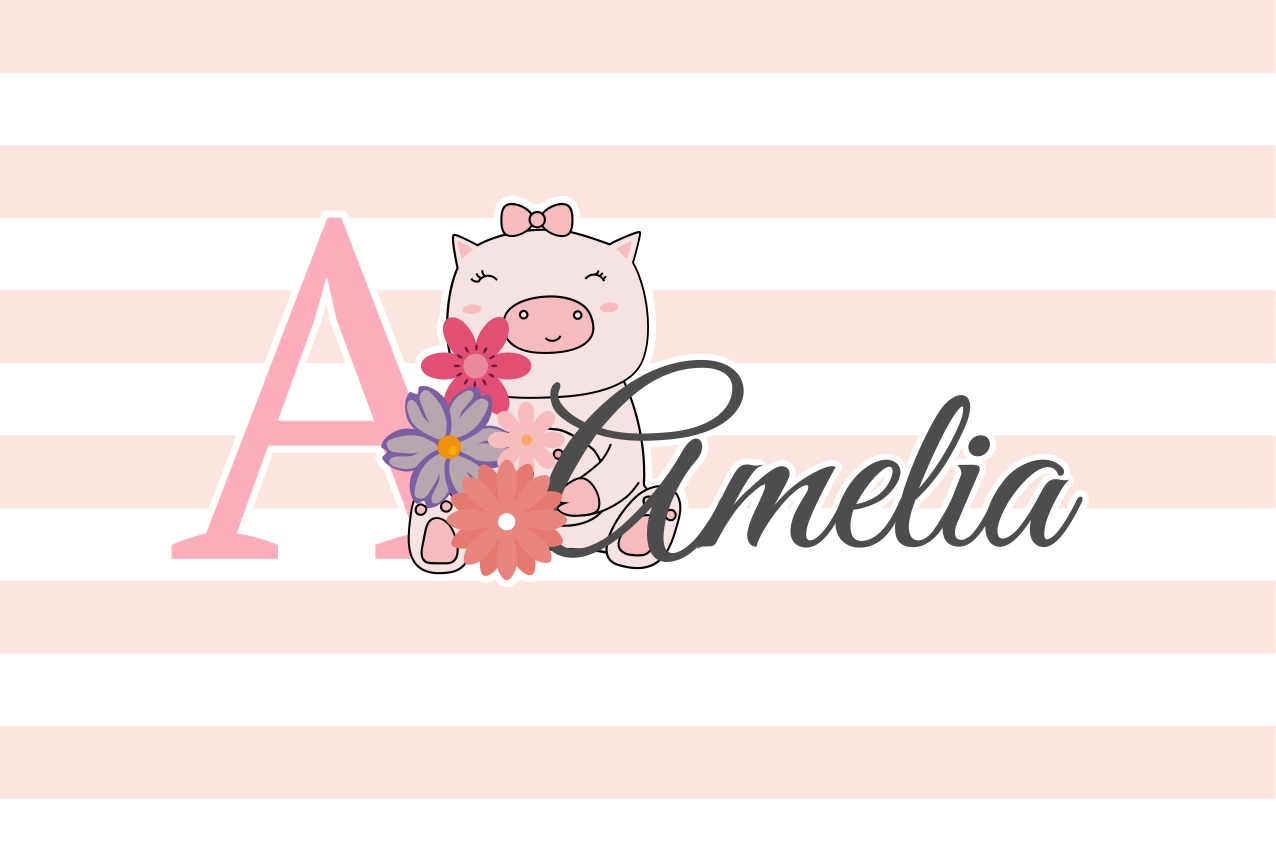 ランチョンマット 子供 かわいいブタキャラクター - TENSTICKERS