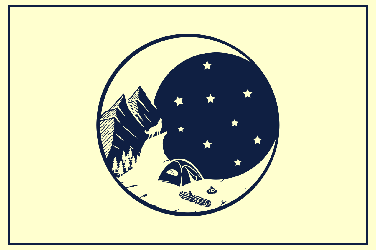 キャンプ山風景オリジナルランチョンマット - TENSTICKERS