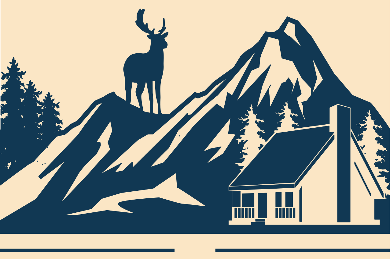 オリジナル ランチョンマット 大自然の山々の風景 - TENSTICKERS