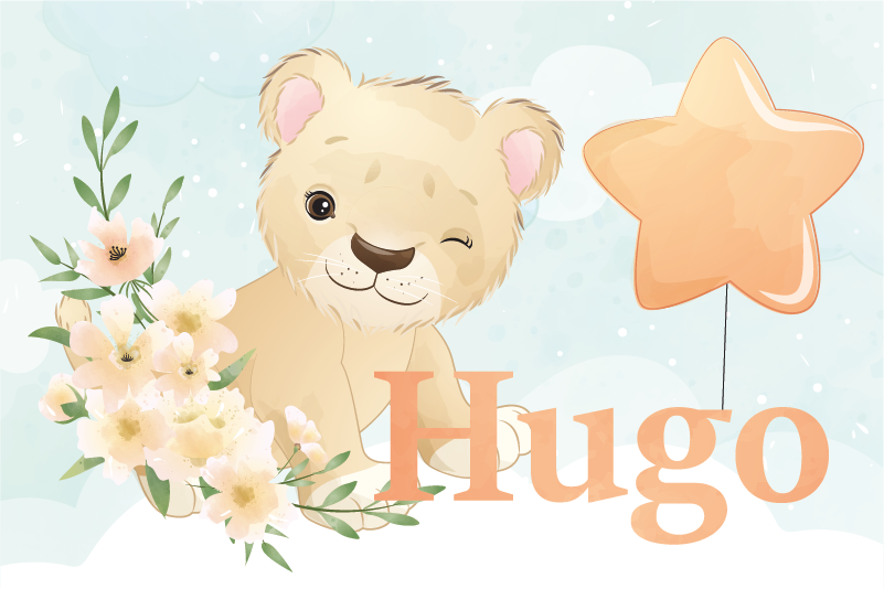 ランチョンマット 子供 陽気なライオンのグラフィック - TENSTICKERS