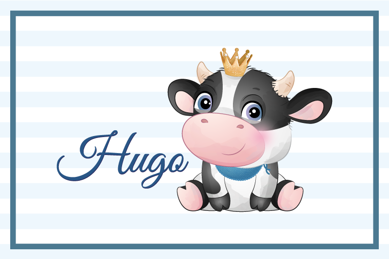 ランチョンマット 子供 牛のキャラクターイラスト - TENSTICKERS