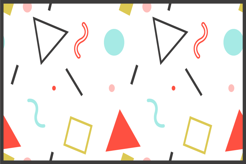 面白い幾何学模様のオリジナルランチョンマット - TENSTICKERS