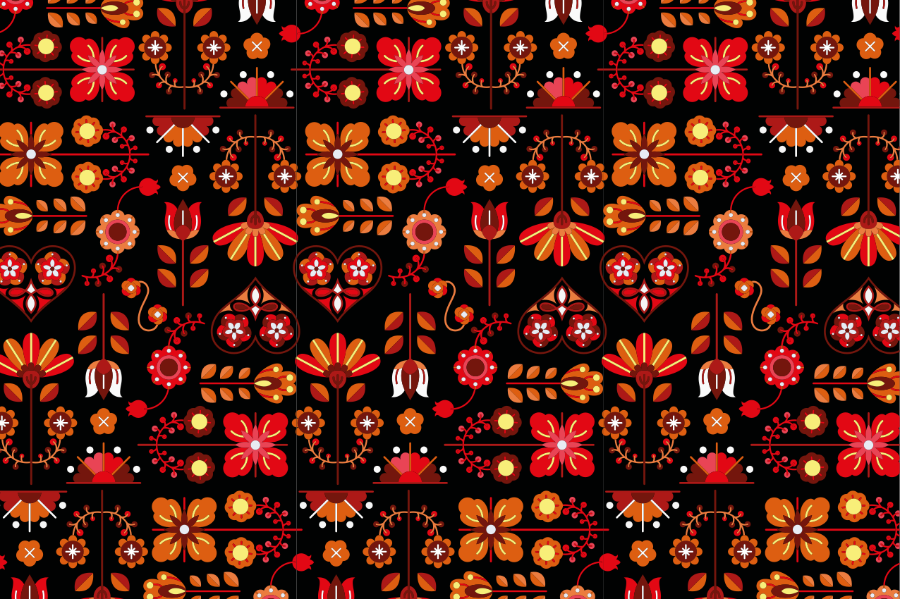 オリジナル ランチョンマット 生き生きとした植物の構成 - TENSTICKERS