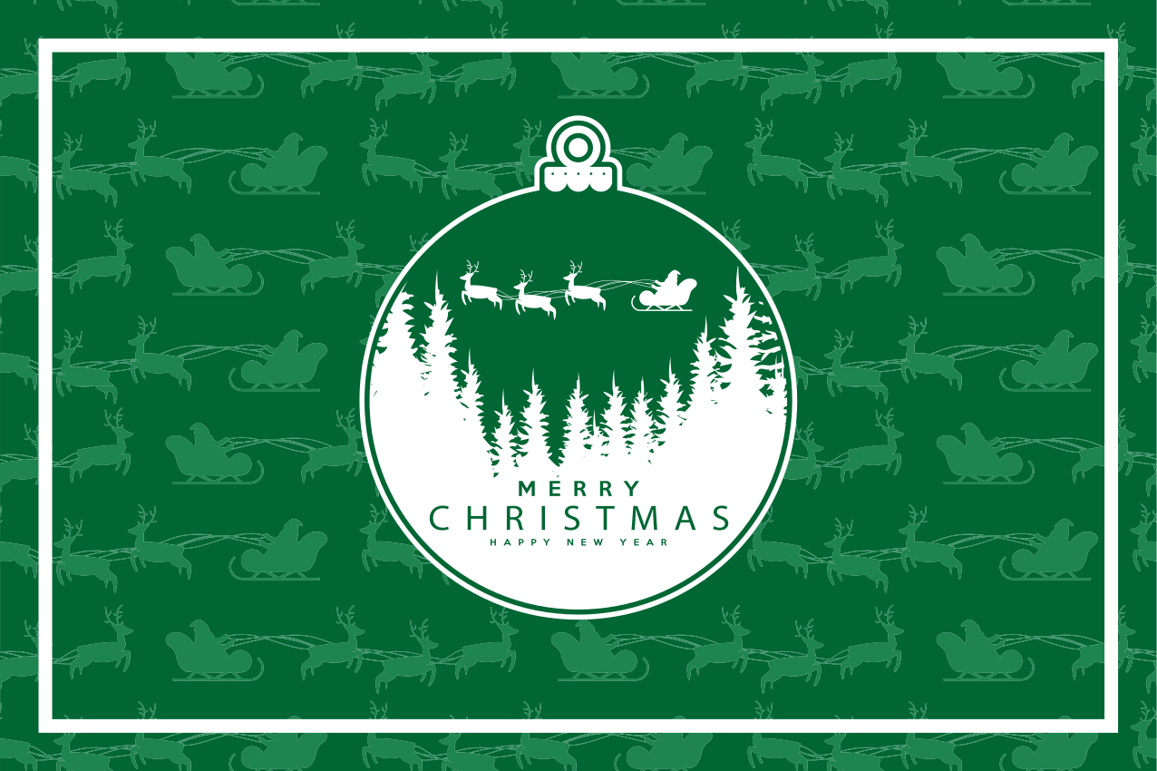 クリスマス ランチョン マット クリスマスオーナメントシーン - TENSTICKERS