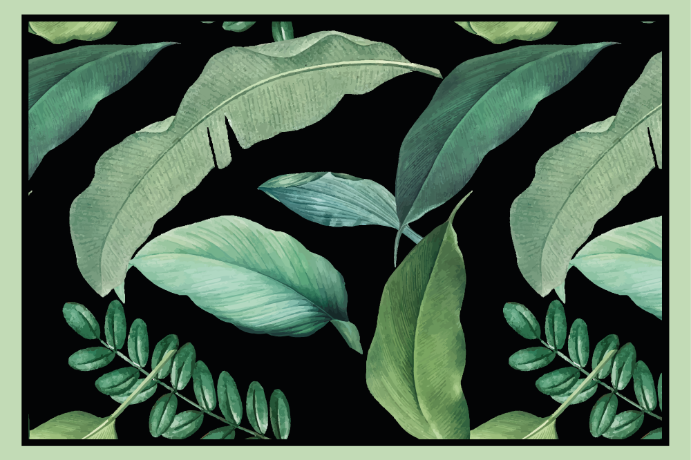 ランチョン マット 柄 リーフモチーフのデザイン - TENSTICKERS