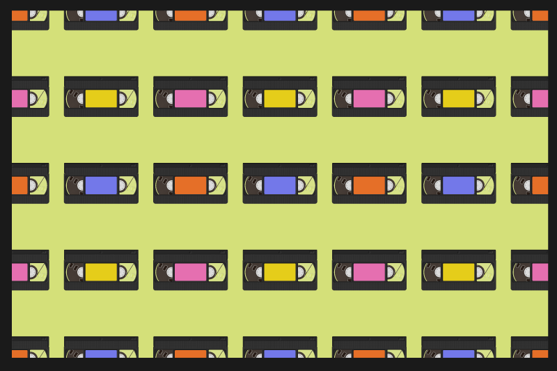 オリジナル ランチョンマット カラフルビデオテープ柄 - TENSTICKERS