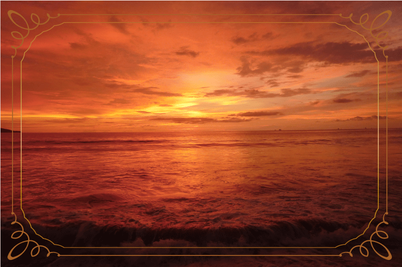 テーブル クロス モダン 黄昏の海の景色 - TENSTICKERS