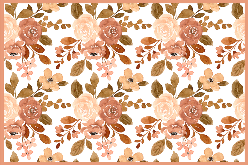 エレガントなピンクのパステルフラワーエレガントなランチョンマット - TENSTICKERS