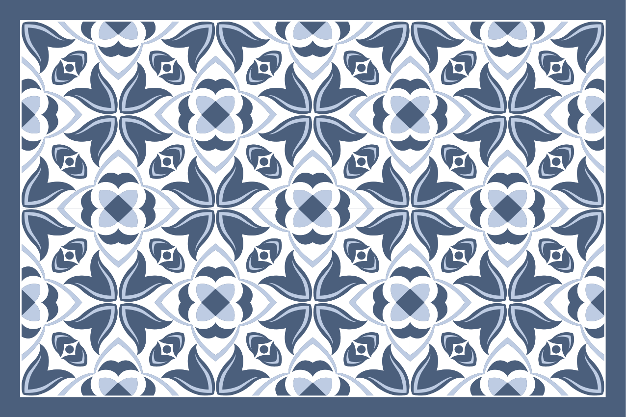 ランチョン マット 柄 洗練された植物モチーフ - TENSTICKERS