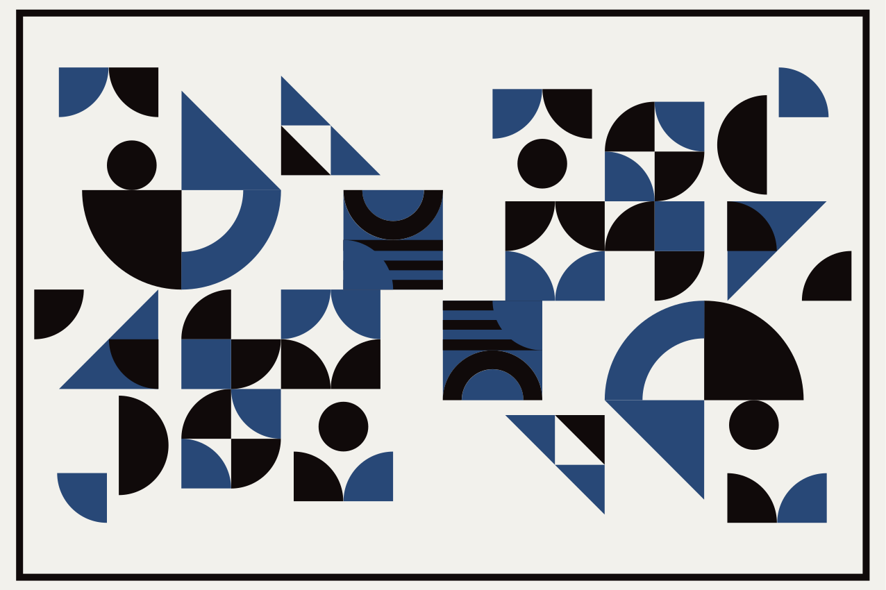 テーブル クロス モダン 幾何学的青模様 - TENSTICKERS