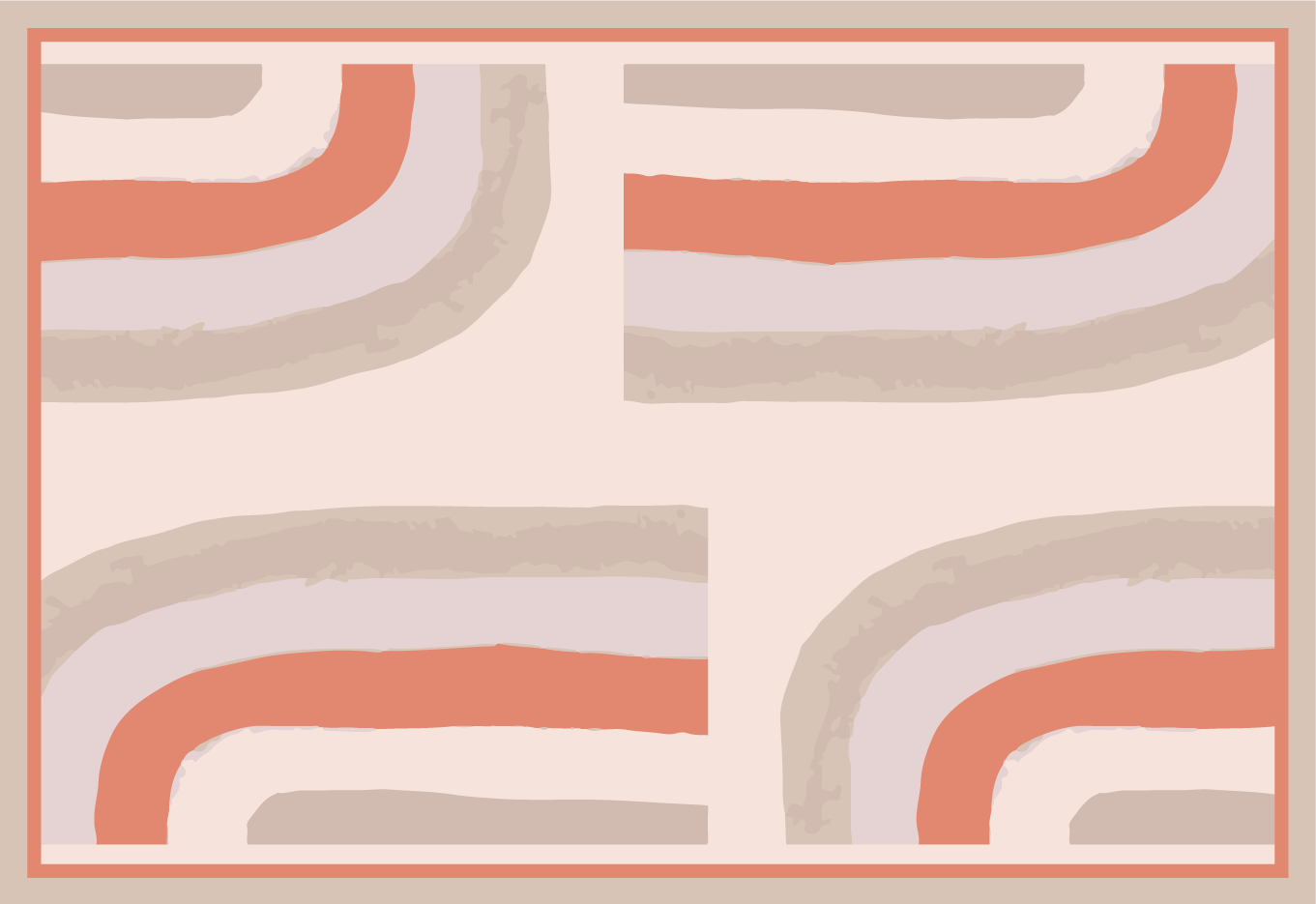 テーブル クロス モダン カラフルな曲線模様 - TENSTICKERS