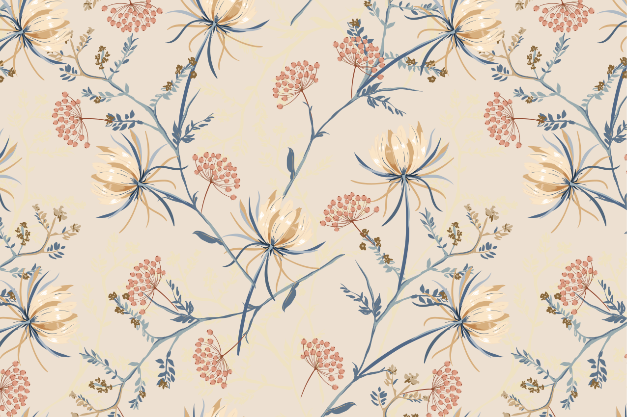 ランチョン マット 柄 花柄アクセント - TENSTICKERS