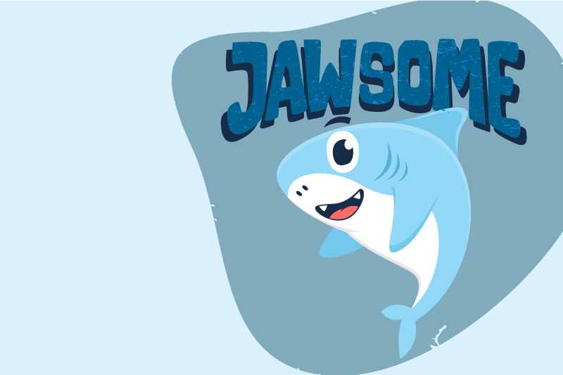 ランチョンマット 子供 陽気なサメのグラフィック - TENSTICKERS