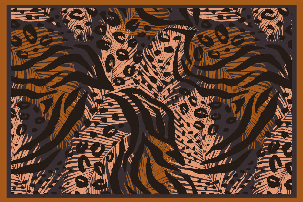 オリジナル ランチョンマット フローラルジャングルパターン - TENSTICKERS