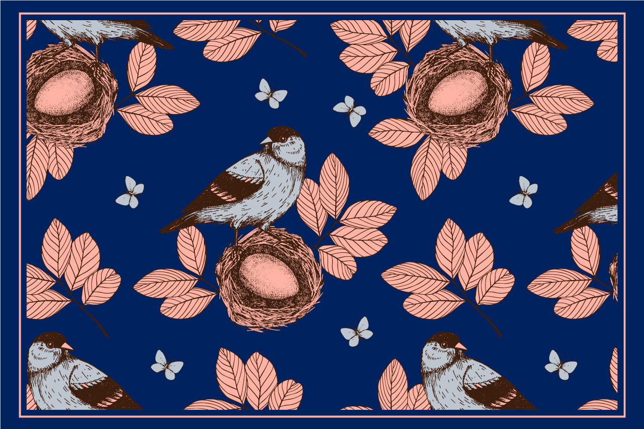 オリジナル ランチョンマット 鳥の巣模様 - TENSTICKERS