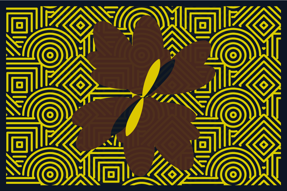 ランチョン マット 柄 抽象幾何学的花 - TENSTICKERS