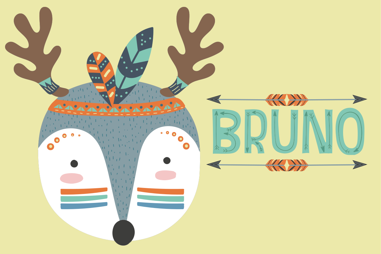 ランチョンマット 子供 かわいいトナカイの顔 - TENSTICKERS