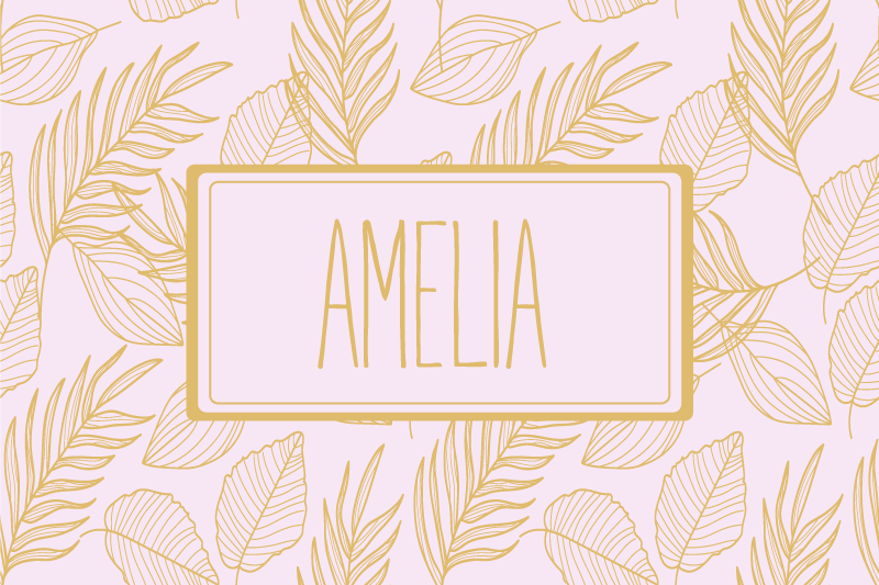 ランチョン マット 名前付きオリジナル葉っぱ模様 - TENSTICKERS