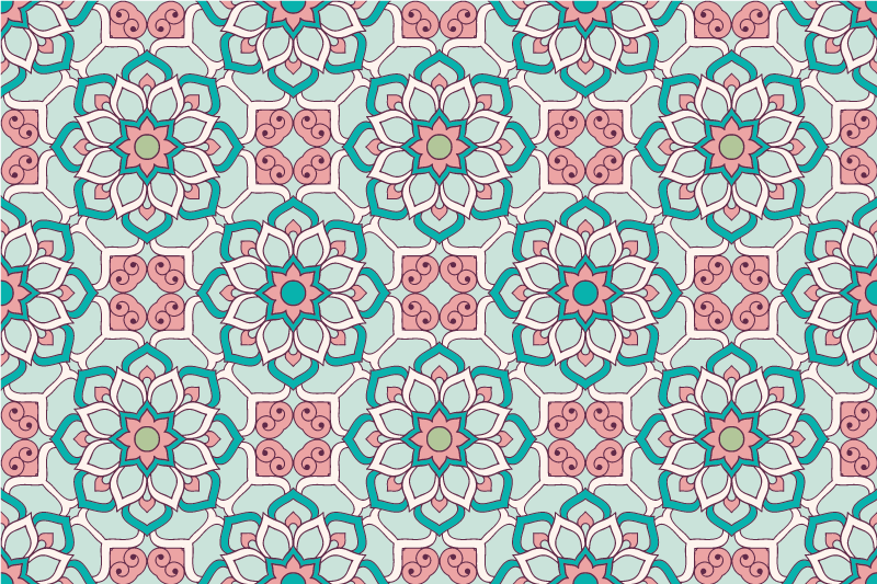 オリジナル ランチョンマット フローラルイラストスタイル - TENSTICKERS