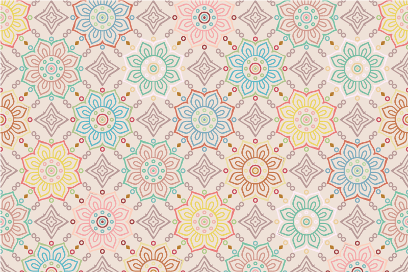 オリジナル ランチョンマット 生き生きとした植物柄 - TENSTICKERS