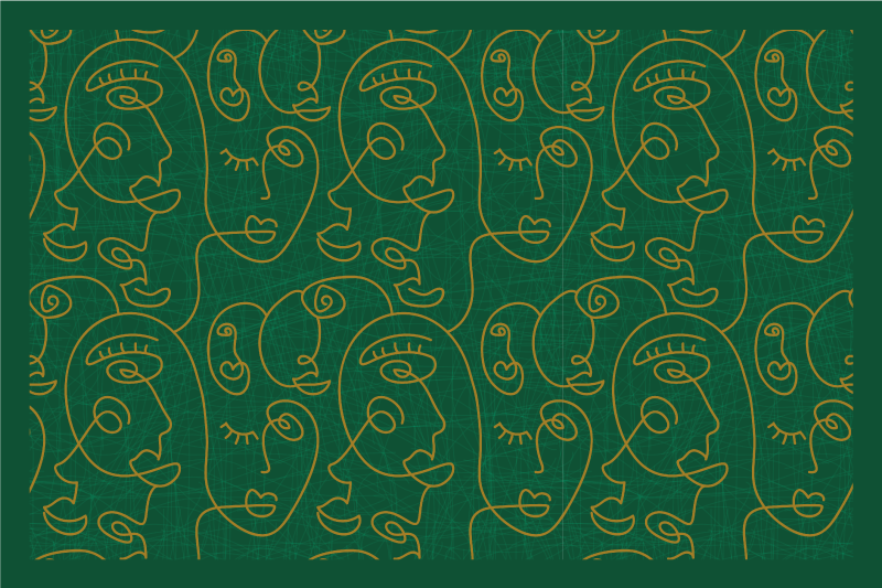 オリジナル ランチョンマット 抽象顔パターン - TENSTICKERS