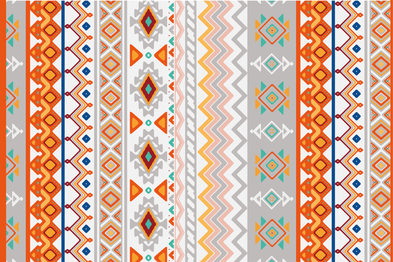 ボヘミアンスタイルのパターンテクスチャプレースマット - TENSTICKERS