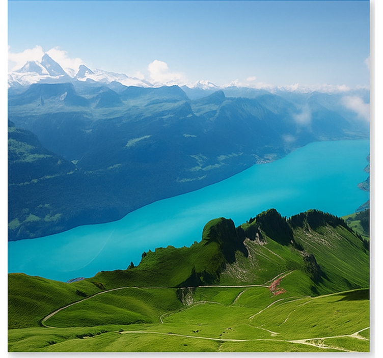 山 壁画 雪に覆われた高山の山頂 - TENSTICKERS