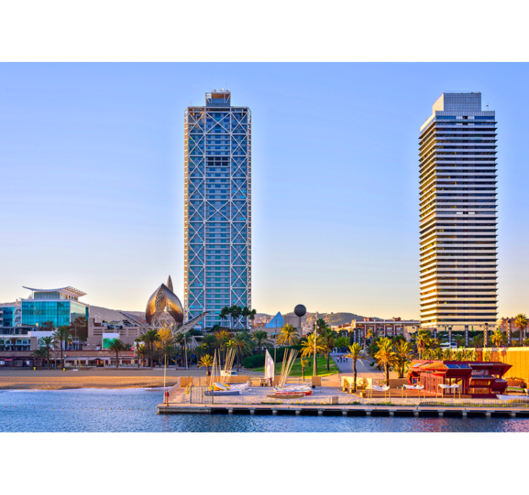 プエルトオリンピコバルセロナ市壁壁画 - TENSTICKERS