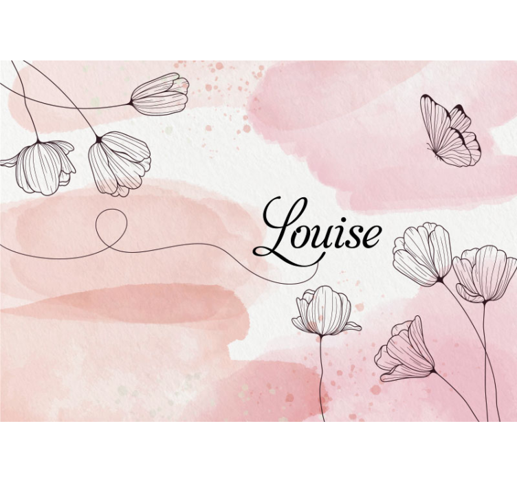 名前カスタム壁壁画の美しい花 - TENSTICKERS