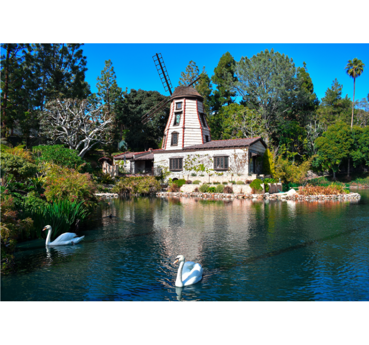 風景壁壁画 魅力的な風車の隠れ家 - TENSTICKERS