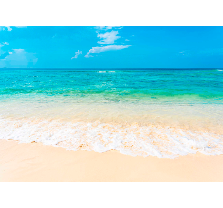 海の壁画の下の澄んだ海の波 - TENSTICKERS