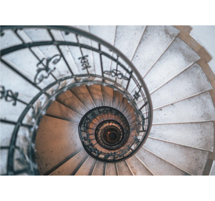 都市と国の壁の壁画らせん階段デザイン - TENSTICKERS