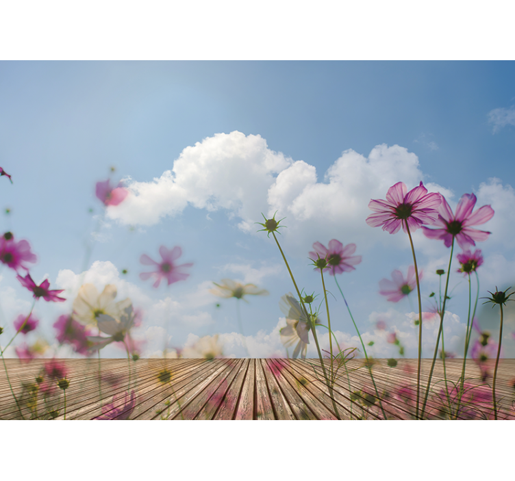 花 柄 壁画 繊細な花が咲く - TENSTICKERS