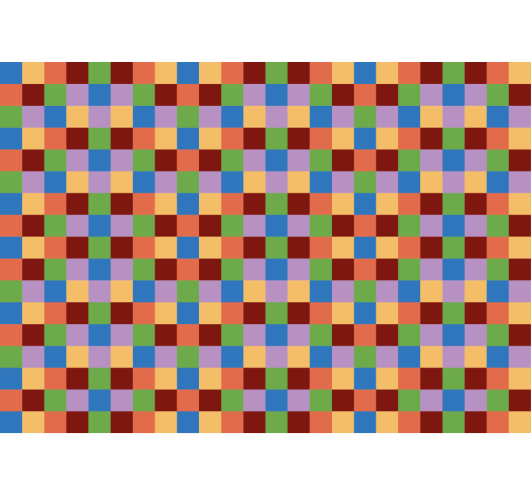 抽象的な壁の壁画 カラフルなグリッドパターン - TENSTICKERS